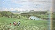 Hans Thoma The Rhine Near Sackingen (nn02) oil painting